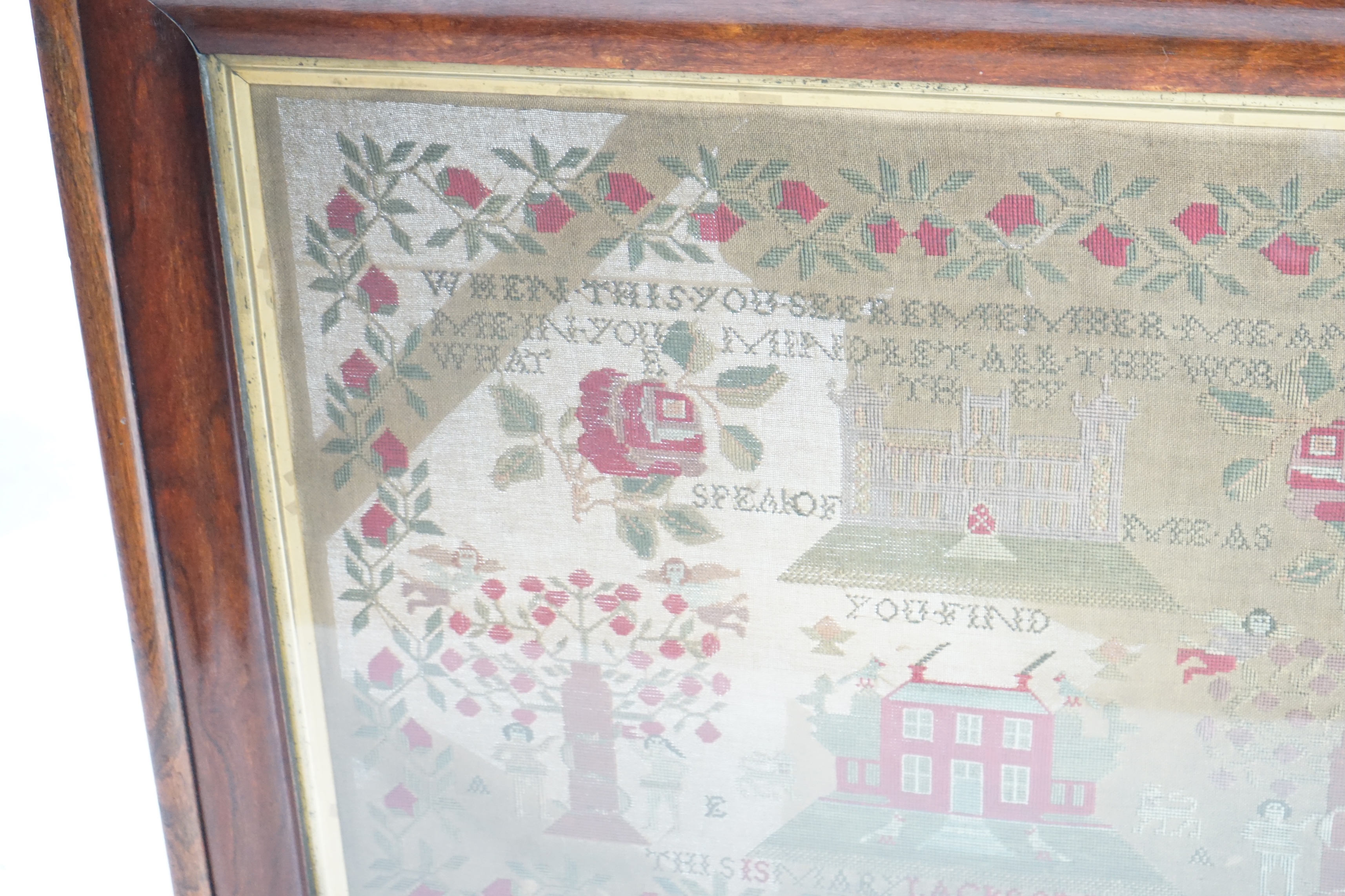 A large Victorian needlework sampler, by Mary Jackson